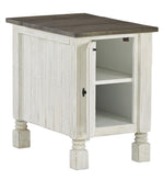 Havalance Weathered Gray/Vintage White Wood Chair Side End Table