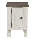 Havalance Weathered Gray/Vintage White Wood Chair Side End Table