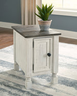 Havalance Weathered Gray/Vintage White Wood Chair Side End Table