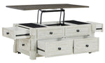 Havalance Weathered Gray/Vintage White Wood Lift-Top Coffee Table