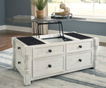 Havalance Weathered Gray/Vintage White Wood Lift-Top Coffee Table