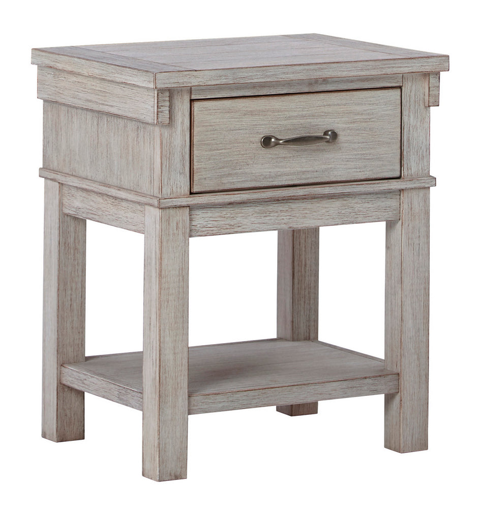 Hollentown Whitewash 1-Drawer Nightstand