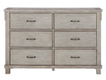 Hollentown Whitewash 6-Drawer Dresser