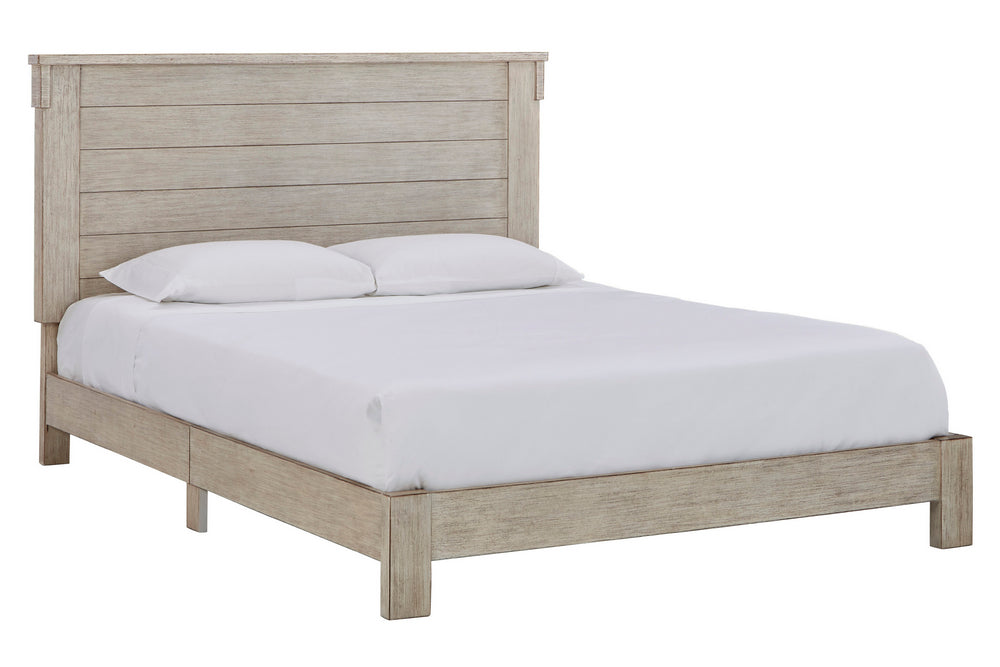 Hollentown Whitewash King Platform Bed