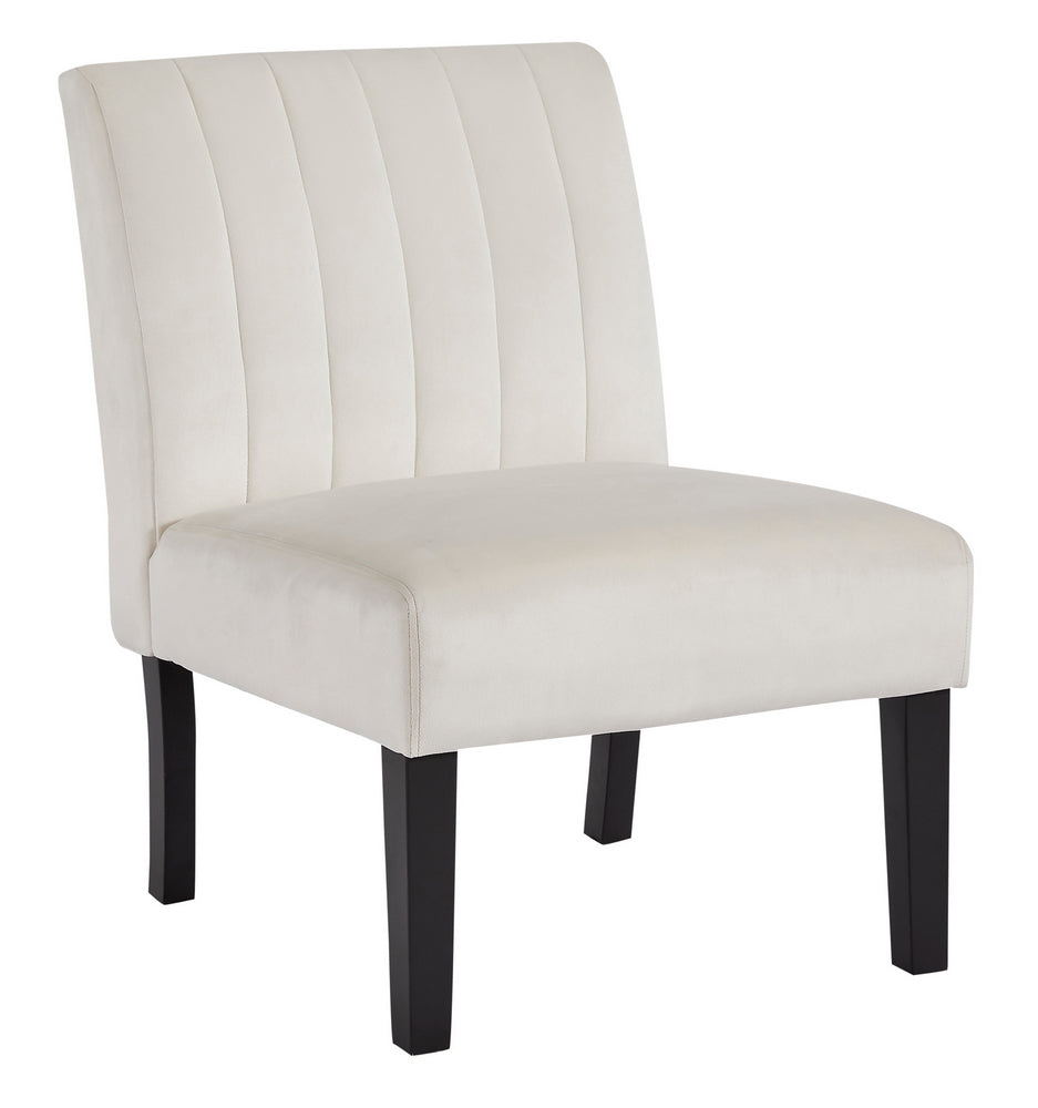 Hughleigh Light Beige Velvet Accent Chair