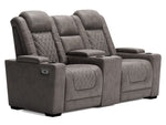 Hyllmont Gray Power Recliner Loveseat