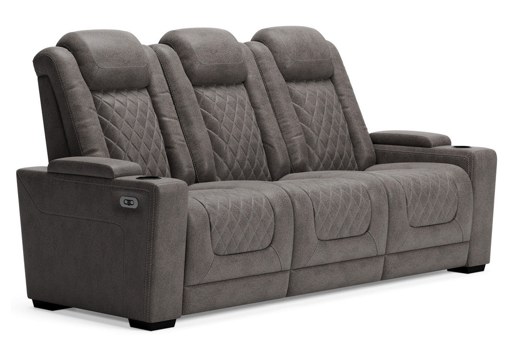 Hyllmont Gray Power Recliner Sofa