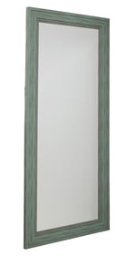 Jacee Antique Teal Wood Floor Mirror