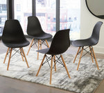 Jaspeni 4 Black/Natural Side Chairs