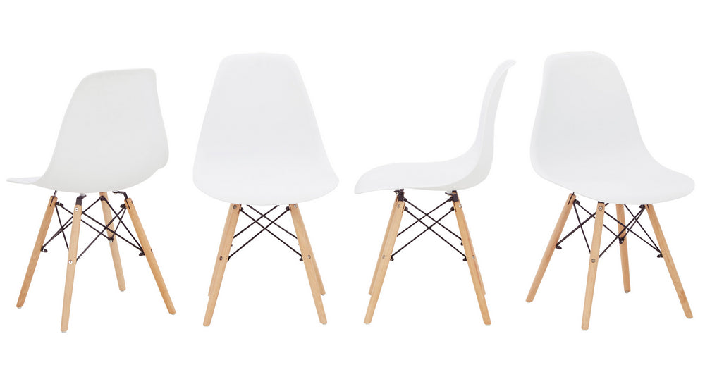 Jaspeni 4 White/Natural Side Chairs