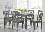 Jayemyer 7-Pc Gray Wood Dining Table Set