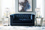 Josanna Navy Fabric Loveseat