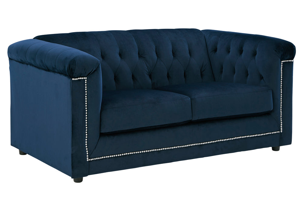 Josanna Navy Fabric Loveseat