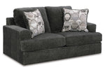 Signature Design Karinne Smoke Plush Fabric Loveseat