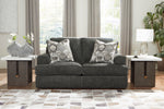 Signature Design Karinne Smoke Plush Fabric Loveseat