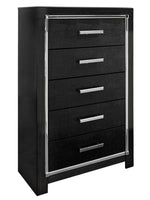 Kaydell Black Wood 5-Drawer Chest