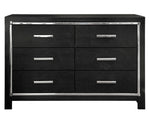 Kaydell Black Wood 6-Drawer Dresser