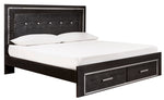 Kaydell Black Wood King Storage Bed