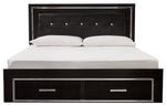 Kaydell Black Wood King Storage Bed