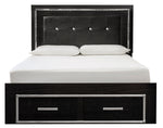 Kaydell Black Wood Queen Storage Bed