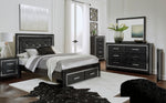 Kaydell Black Wood Queen Storage Bed