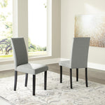 Kimonte 2 Gray Fabric/Dark Brown Wood Side Chairs