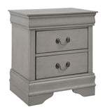 Kordasky Gray Wood 2-Drawer Nightstand