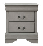 Kordasky Gray Wood 2-Drawer Nightstand