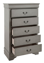 Kordasky Gray Wood 5-Drawer Chest