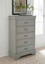 Kordasky Gray Wood 5-Drawer Chest