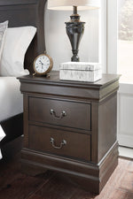 Leewarden Dark Brown 2-Drawer Nightstand