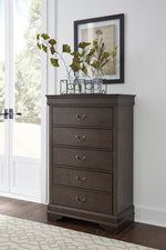 Leewarden Dark Brown 5-Drawer Chest