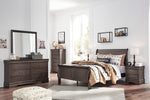 Leewarden Dark Brown Full Sleigh Bed