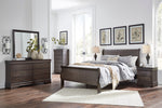 Leewarden Dark Brown Queen Sleigh Bed