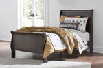 Leewarden Dark Brown Twin Sleigh Bed