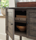 Lennick Antique Gray Wood Accent Cabinet