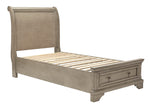 Lettner Light Gray Twin Sleigh Storage Bed