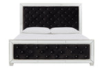 Lindenfield Black/Silver Queen Panel Bed