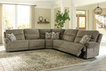 Lubec 5-Pc Taupe Manual Recliner Sectional