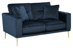 Macleary Navy Velvet Loveseat