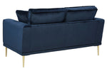 Macleary Navy Velvet Loveseat