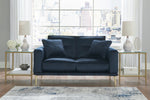 Macleary Navy Velvet Loveseat