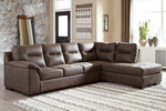 Maderla 2-Pc Walnut RAF Sectional Sofa