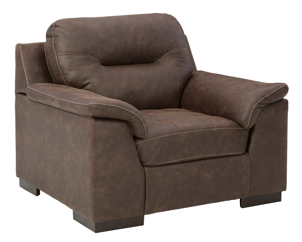 Maderla Walnut Faux Leather Chair