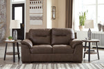 Maderla Walnut Faux Leather Loveseat