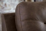 Maderla Walnut Faux Leather Loveseat