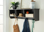 Mansi Gray Wood 3-Cube Wall Shelf