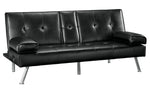 Mirclay Ebony Faux Leather Flip Flop Sofa