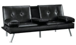 Mirclay Ebony Faux Leather Flip Flop Sofa