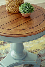 Mirimyn Brown/Teal Wood Accent Table